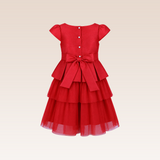 April Girls Red Tiered Party Dress