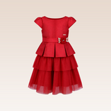 April Girls Red Tiered Party Dress