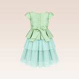 April Girls Green Tiered Party Dress