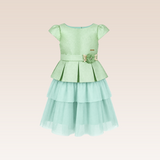 April Girls Green Tiered Party Dress