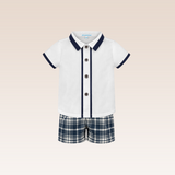 Pedro Baby Boys Plaid Top and Shorts Set