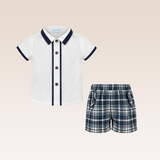 Pedro Baby Boys Plaid Top and Shorts Set