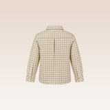 Mael Boys Beige Checkered Button-Down Long Sleeves
