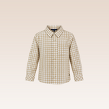 Mael Boys Beige Checkered Button-Down Long Sleeves