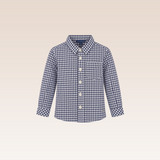 Mael Boys Navy Checkered Button-Down Long Sleeves