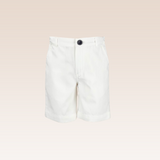 Mateo Boys White Slim-Fit Shorts