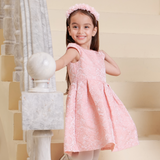 Olenna Girls Rose Textured Party Dress