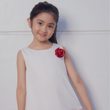 Orelie Girls Red Colorblock Shift Dress