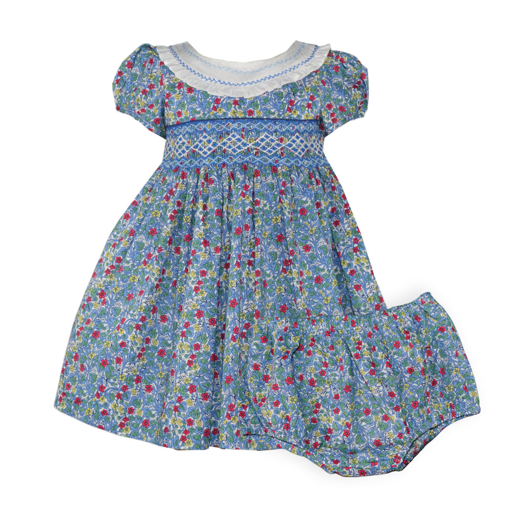 Pepa Baby Kids Hand Smocked Dress with diaper cover