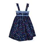 Bernice Girls Navy Blue Printed Dress