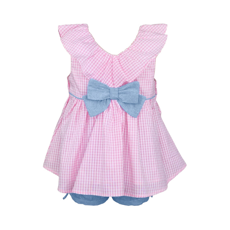 Dorothee Baby Girls and Girls Gingham Ruffled Top and Shorts