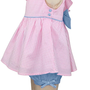 Dorothee Baby Girls and Girls Gingham Ruffled Top and Shorts