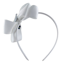 Sanya White Headband bow with Glitter Crown