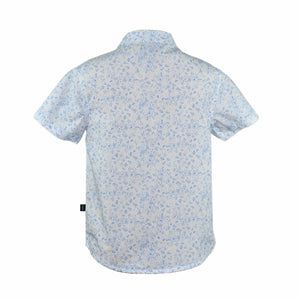 Aston Boy Blue Floral Print Short Sleeved Polo