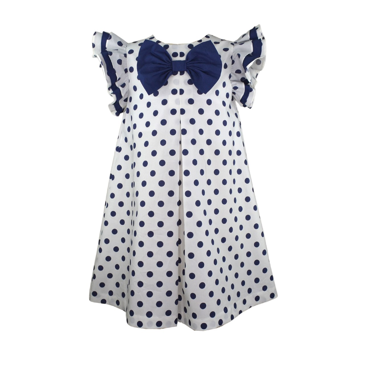Elise Flutter Sleeves Dress with Polka Dots Print