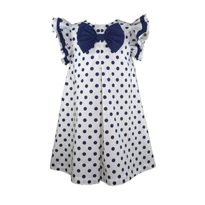 Elise Flutter Sleeves Dress with Polka Dots Print