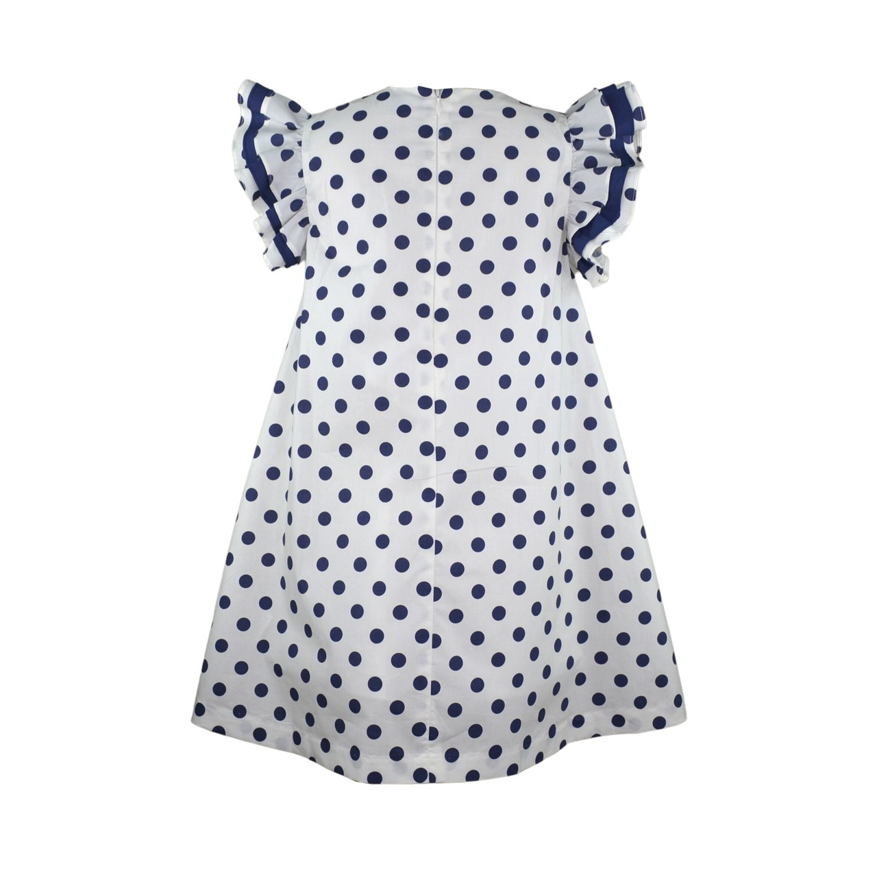 Elise Flutter Sleeves Dress with Polka Dots Print