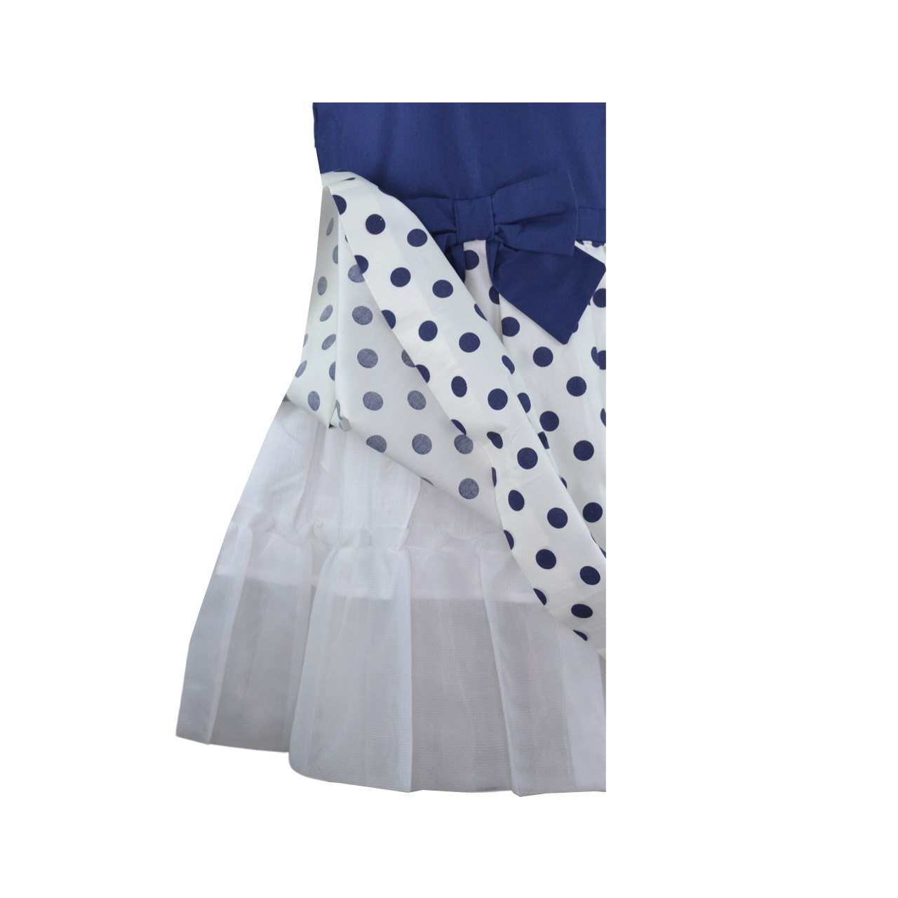 Alice Sleeveless Dress with Navy Polka Dots Print