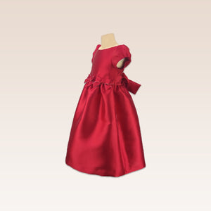 Astrid Girls Red Party Dress with Ribbons at Front