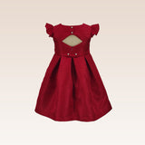 Giselle Girls Red Textured Party Dress