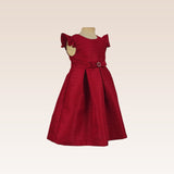 Giselle Girls Red Textured Party Dress