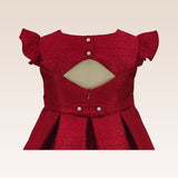 Giselle Girls Red Textured Party Dress