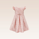 Giselle Girls Peach Textured Party Dress