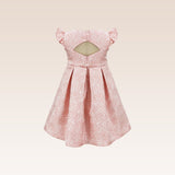 Giselle Girls Peach Textured Party Dress