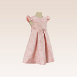 Giselle Girls Peach Textured Party Dress