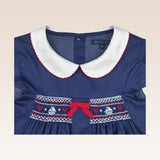 Inaya Girls Navy Blue Smocked Dress