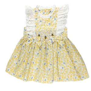 Malene Yellow Bee Smocked Dress