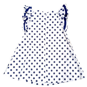 Elise Flutter Sleeves Dress with Polka Dots Print