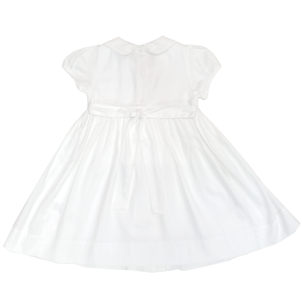 Dominique White Smocked Dress