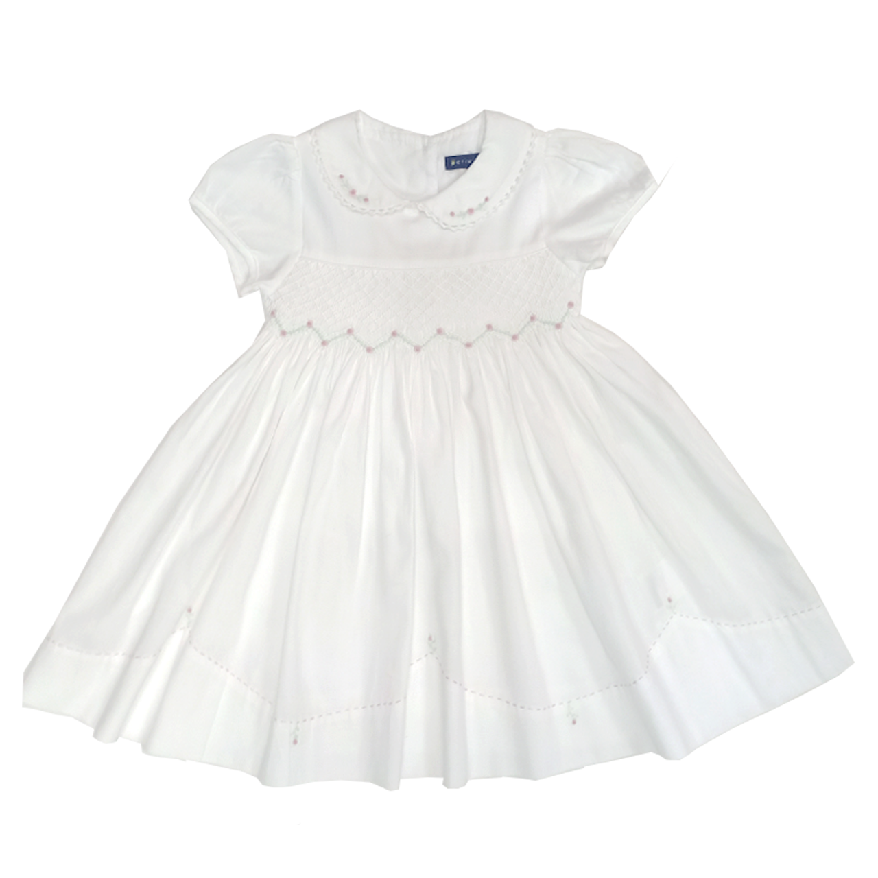 Dominique White Smocked Dress