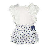 Eunice White Top and Polka Dots Short Set