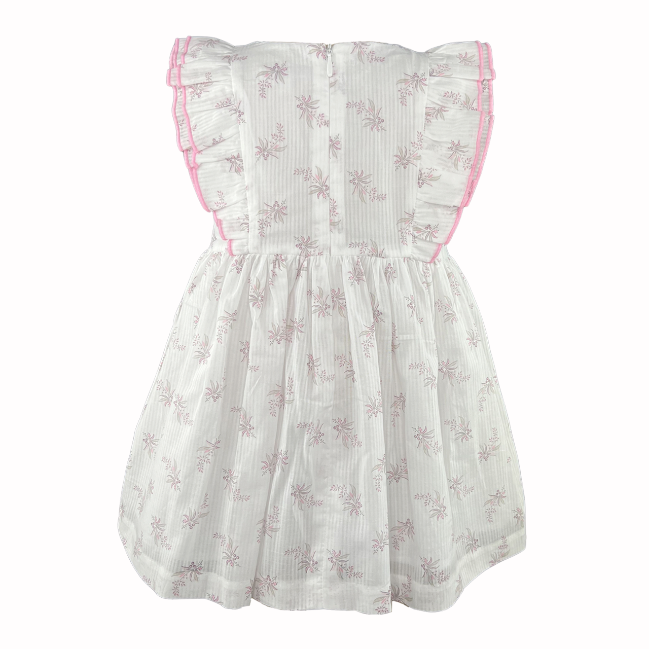 Jen Baby Girls Pink Flutter Sleeve Dress with bloomer