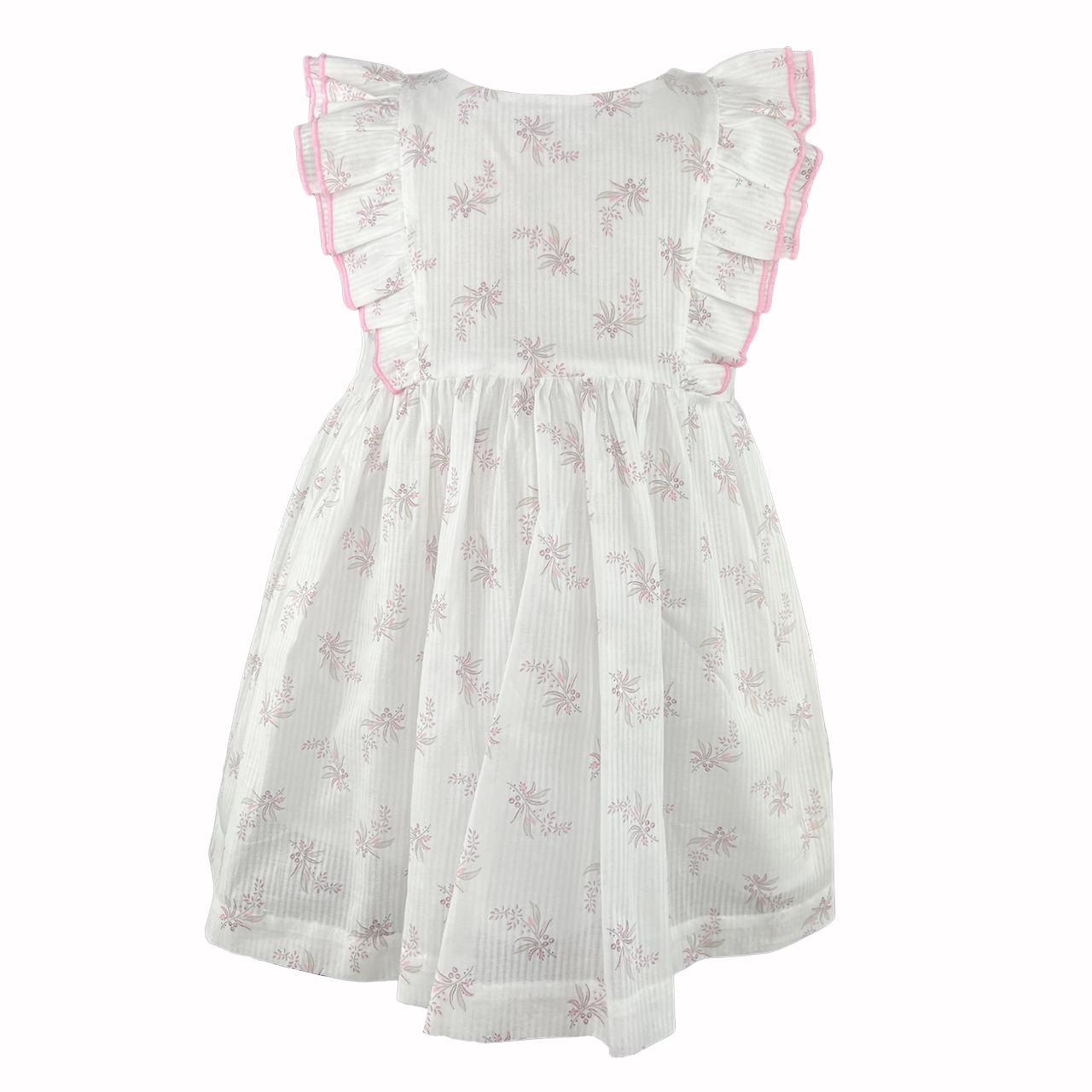 Jen Baby Girls Pink Flutter Sleeve Dress with bloomer