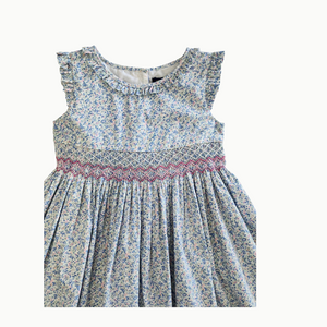 Lace Blue Smocked Dress