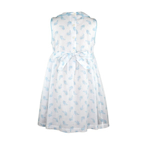 Rose Blue Full smocked dress with collar