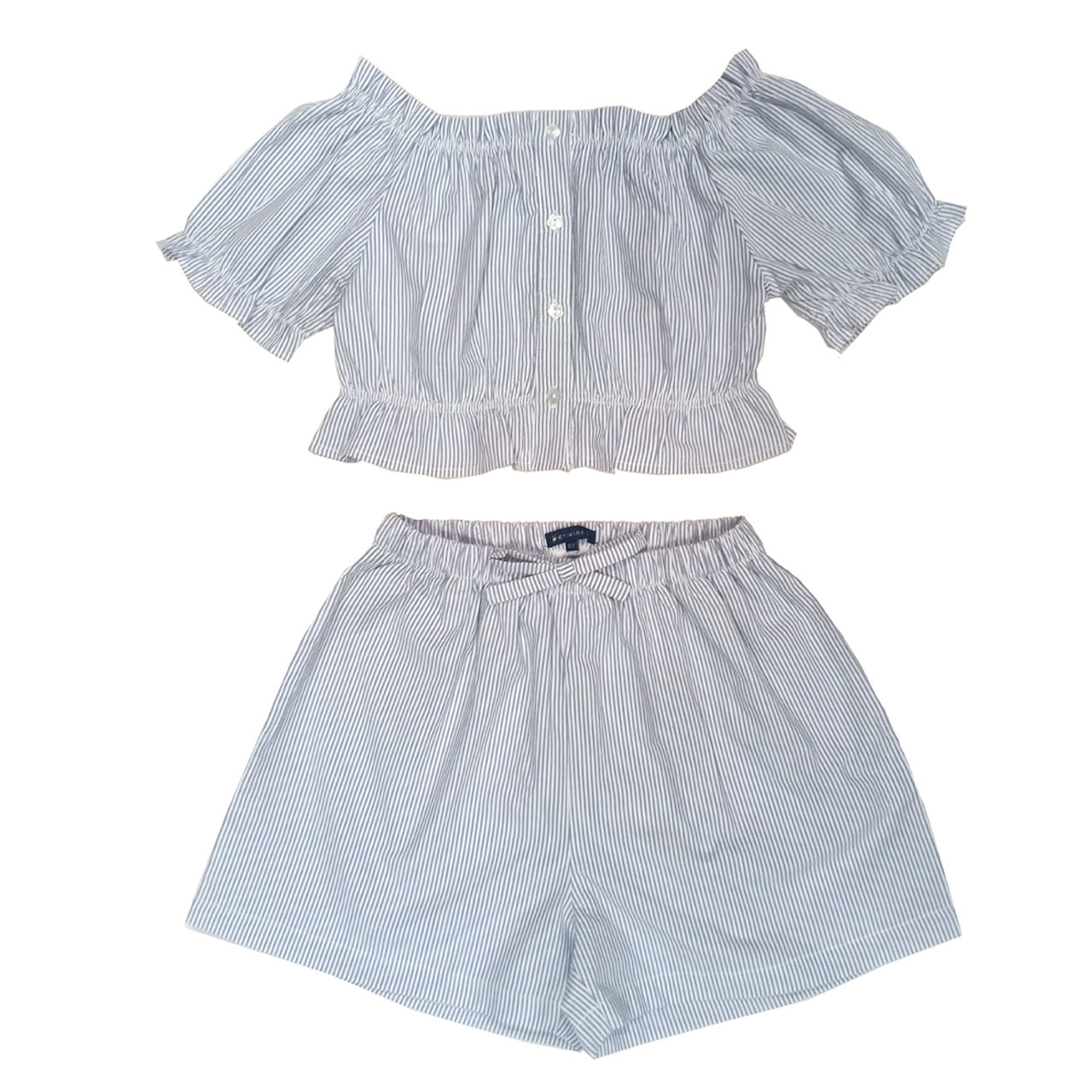 Olivia Grey Top & Shorts Set