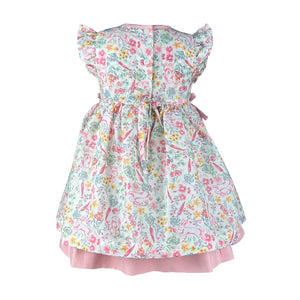 Brielle Bunny Print dress with diaper cover